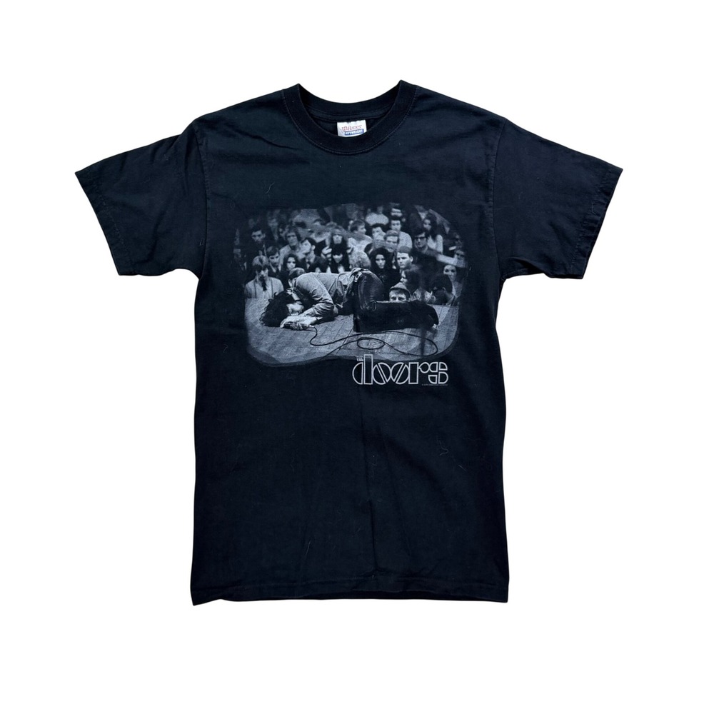 Hanes The Doors T-Shirt Mens Small Black Excellent People Are Strange Lyrics Tee
